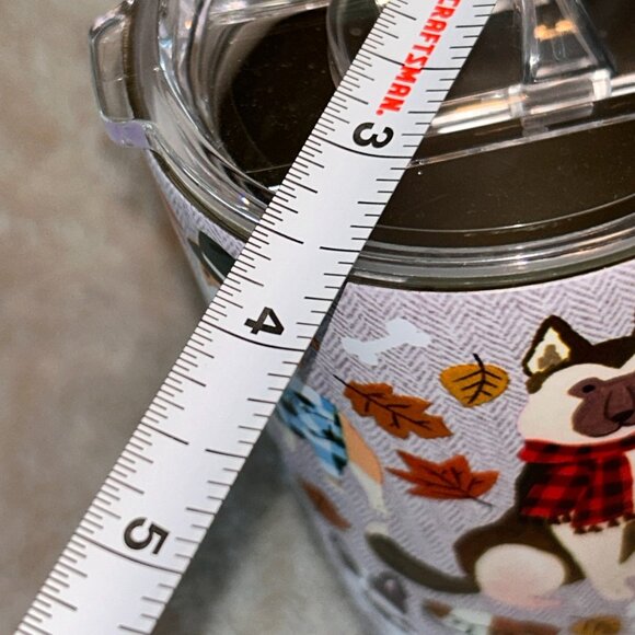 Clementine Paper Inc Dog Tweed Travel "Fall Dogs" Cup 20oz Tumbler With Lid #880 - Picture 7 of 11